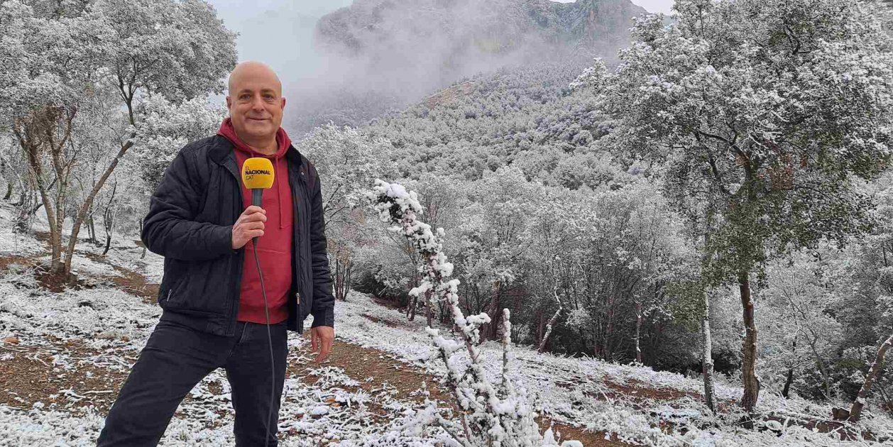 Cae la nieve en Barcelona y