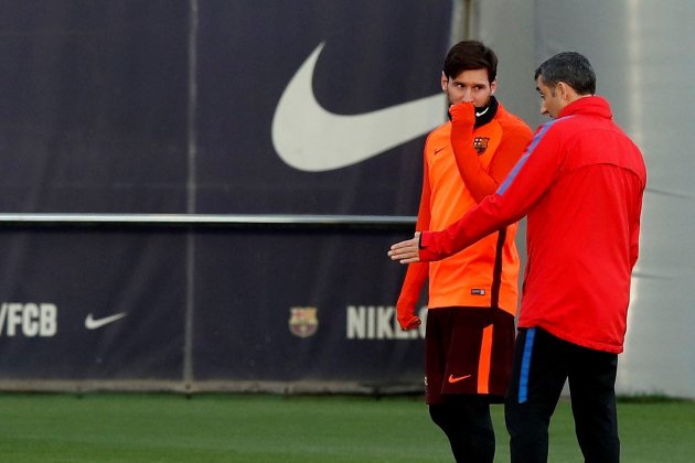 Messi Leo Ernesto Valverde entreno Barça EFE
