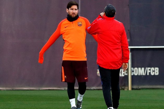 Ernesto Valverde Leo Messi entrenament Barça Joan Gamper   EFE