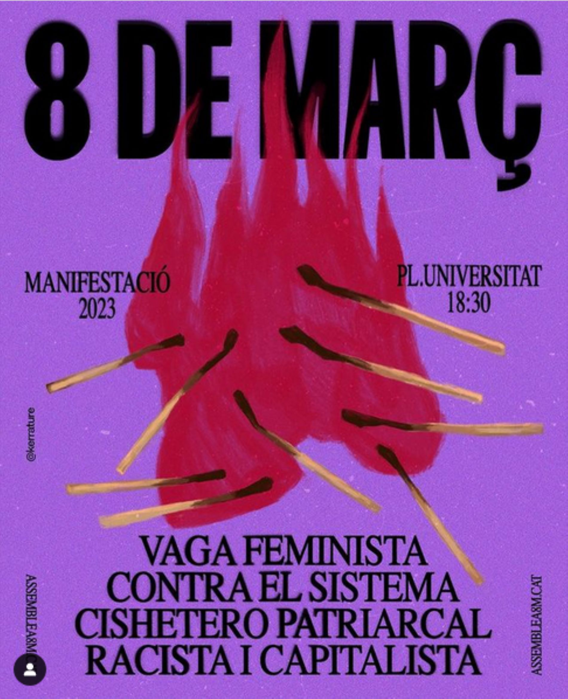 Manifestacio 8 marc 2023 Barcelona, cartell / Assemblea 8M