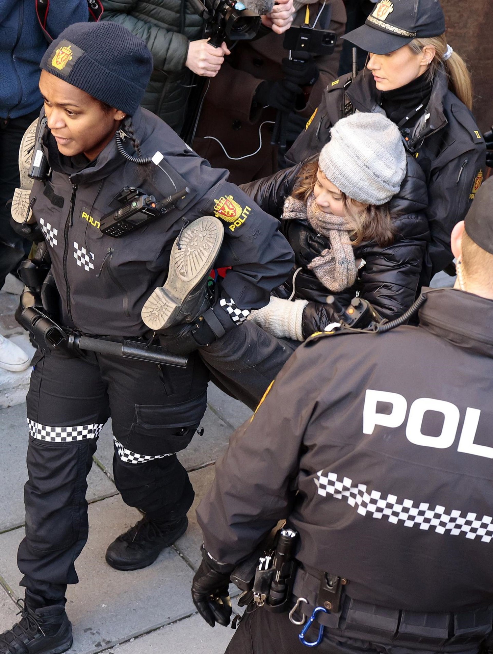 Greta Thunberg, detenida durante una manifestación en Noruega