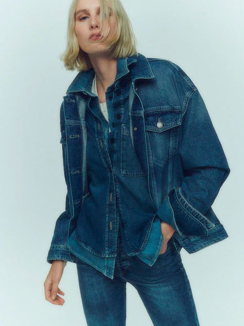 Cazadora denim de algodón oversize