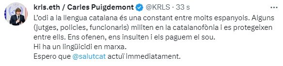 TUIT Puigdemont TUIT Puigdemont