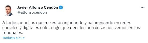 Tuit Javier Alfonso Cendon Caso Mediador