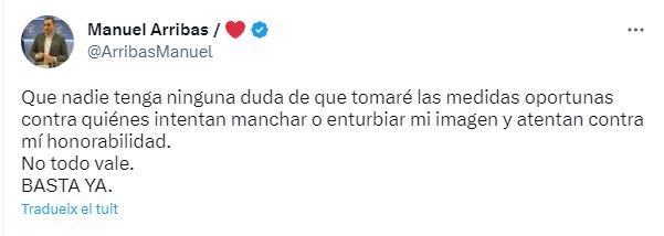 Tuit Manuel Arribas caso mediador Tuit Manuel Arribas caso mediador