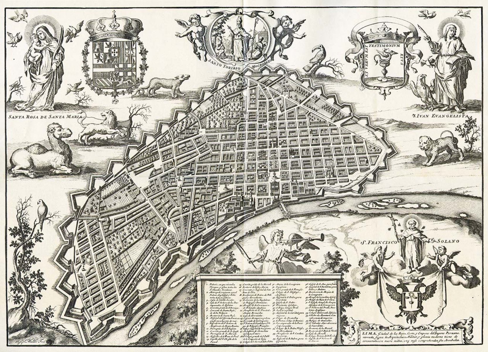 Plànol de Lima (segle XVII). Font Biblioteca Virtual Miguel de Cervantes