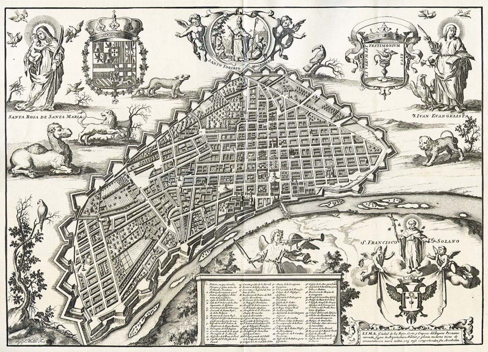 Plano de Lima (siglo XVII). Fuente Biblioteca Virtual Miguel de Cervantes