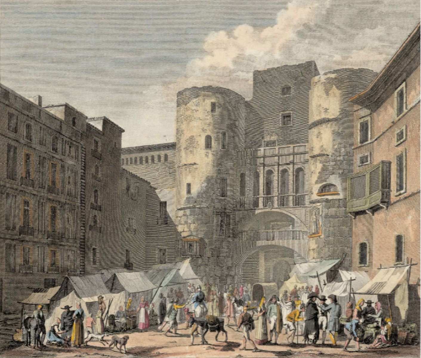 Barcelona. La Plaza Nova (finales del siglo XVIII y principios del siglo XIX). Fuente Cartoteca de Catalunya Barcelona. La Plaza Nova (finales del siglo XVIII y principios del siglo XIX). Fuente Cartoteca de Catalunya