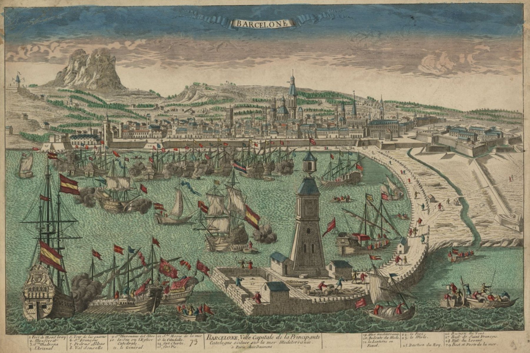 Barcelona. El puerto y la ciudad (1767). Fuente Cartoteca de Catalunya