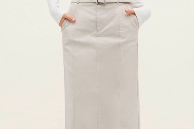 Falda midi de bengalina Falda midi de bengalina