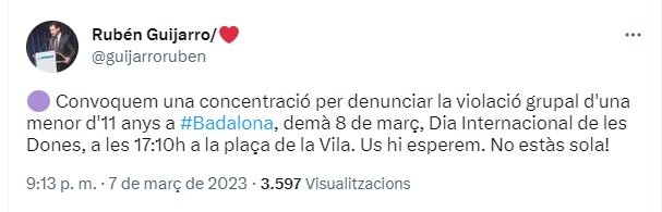 TUIT 8M alcalde badalona