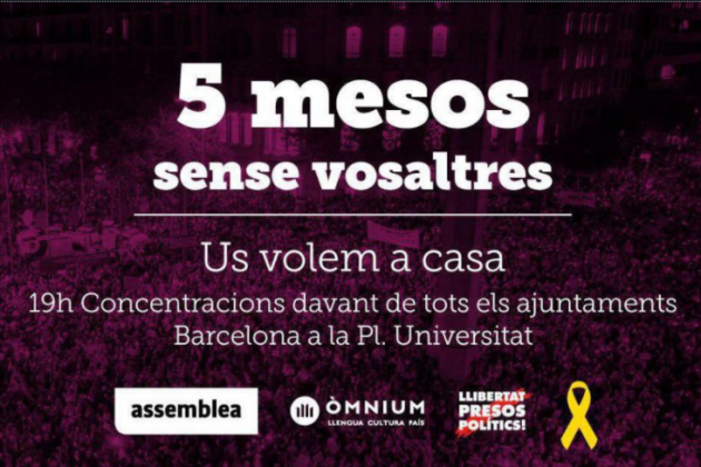 cartel concentración 5 meses presos políticos