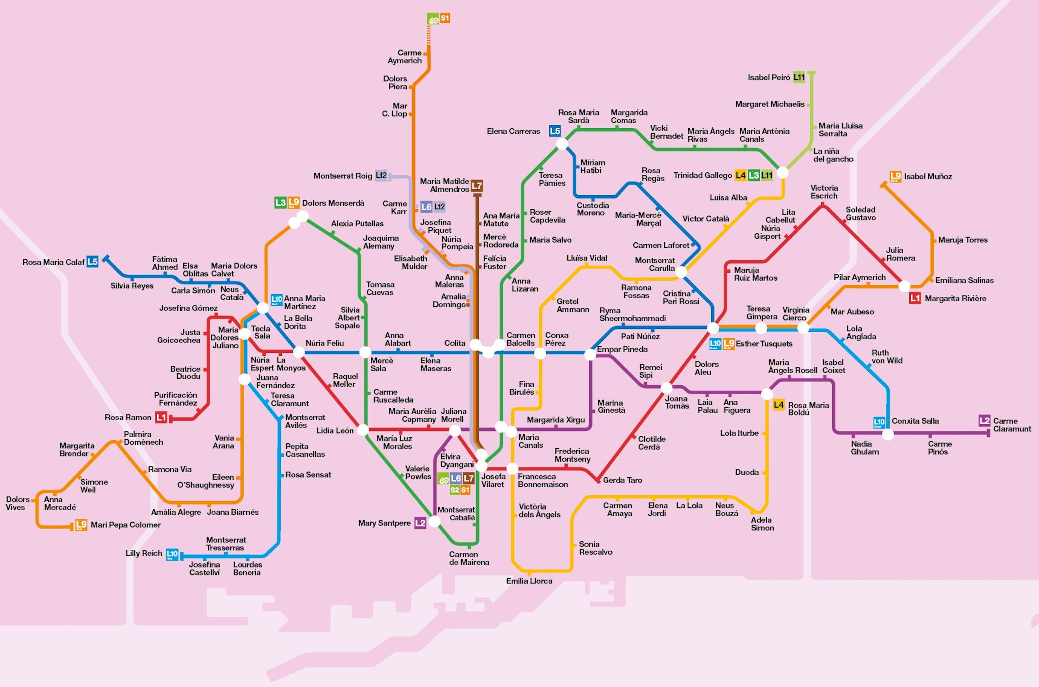 Les estacions de metro de Barcelona, rebatejades amb nom de dona pel 8 de març