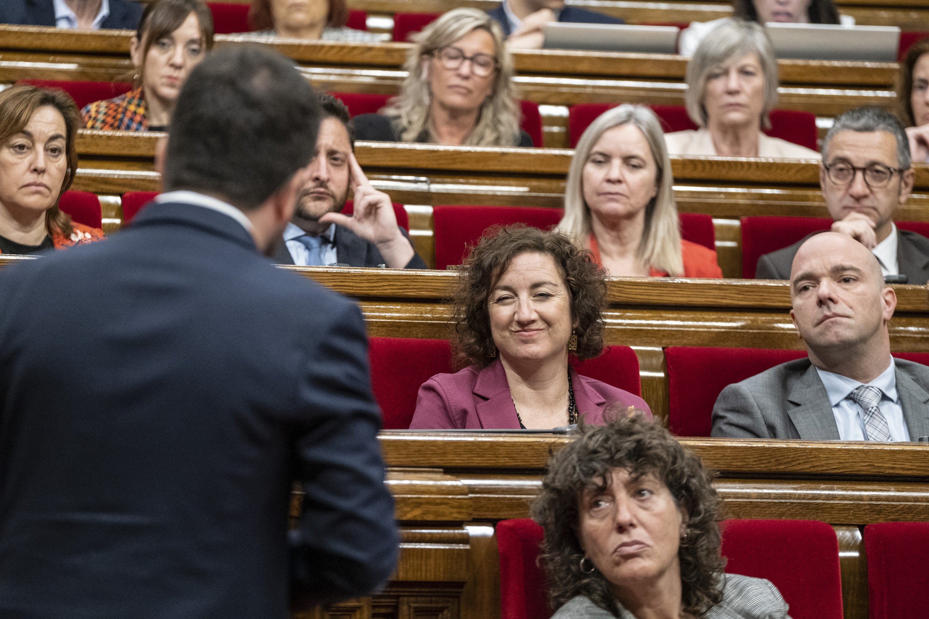 Ple Parlament sessió control Pere Aragonès Salvador Illa Alicia Romero / Foto: Carlos Baglietto