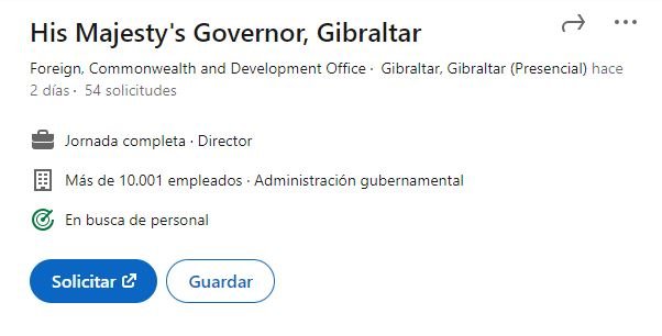Governador Gibraltar, Linkedin