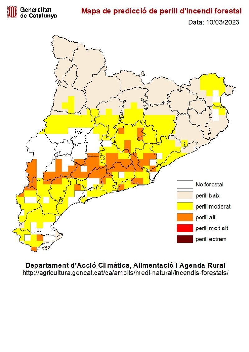 Mapa prediccio incendio forestal