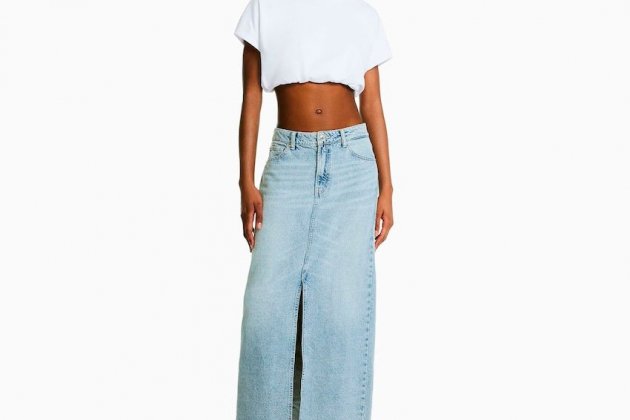 Falda denim larga Falda denim larga