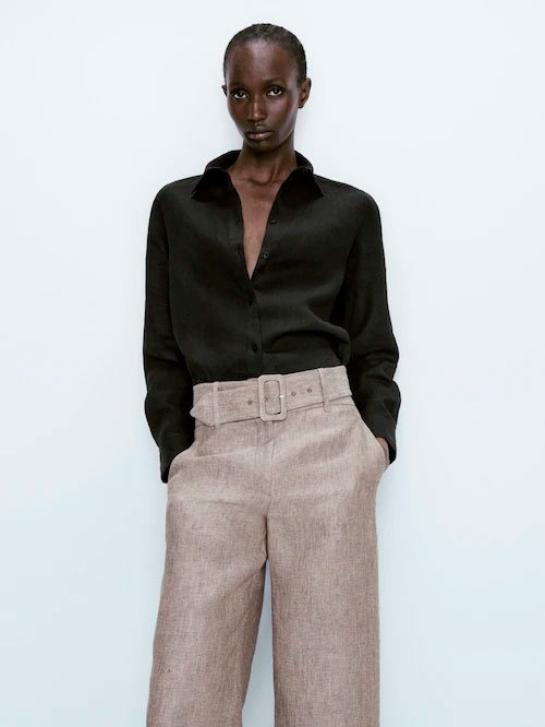 Pantalons de lli amb cinturón1