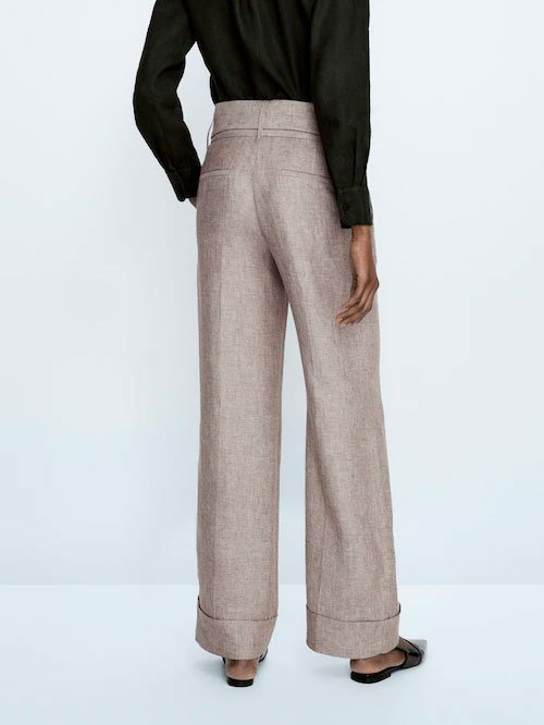 Pantalons de lli amb cinturó