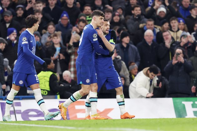 Havertz, Joao Felix i Kovacic celebrant un gol del Chelsea / Foto: Europa Press