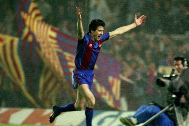 Pichi Alonso celebrant un gol en la remuntada contra el Göteborg / Foto: FC Barcelona