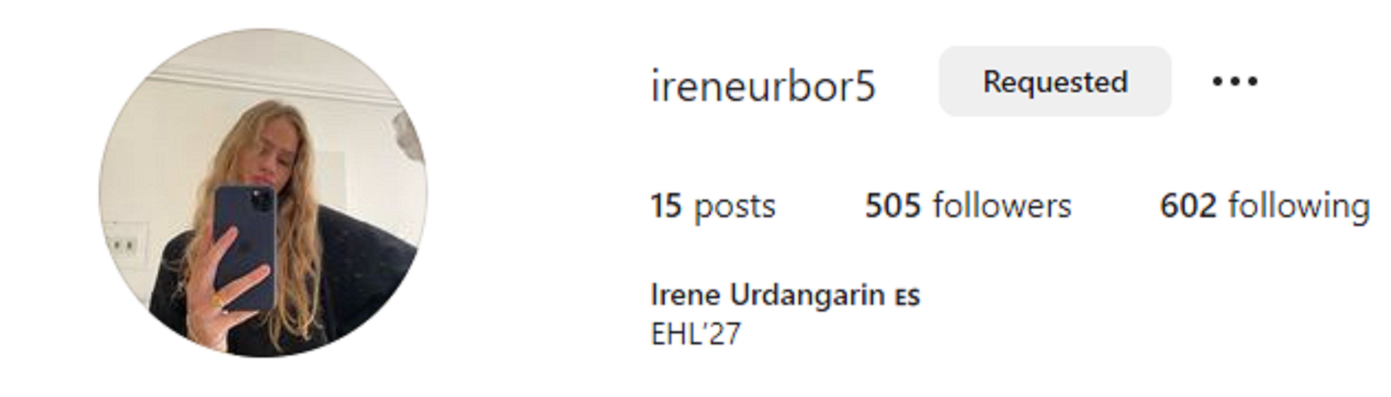 Perfil Instagram Irene Urdangarin