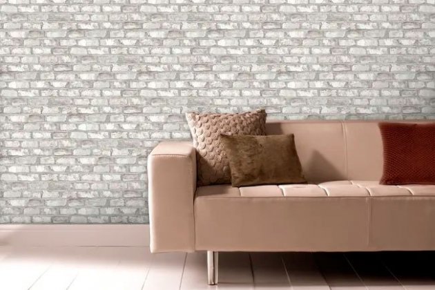 Papel pintado vinílico imitación materia Ladrillo blanco INSPIRE2