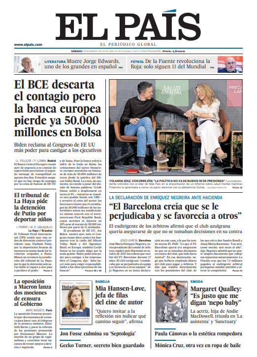Portada El País Portada El País