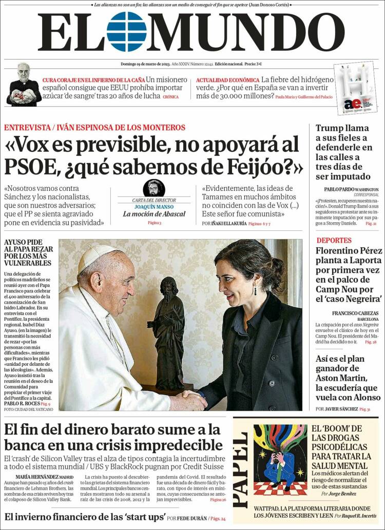 Portada 'El Mundo' 19 de marzo Portada 'El Mundo' 19 de marzo
