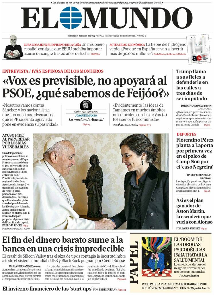 Portada 'El Mundo' 19 de marzo