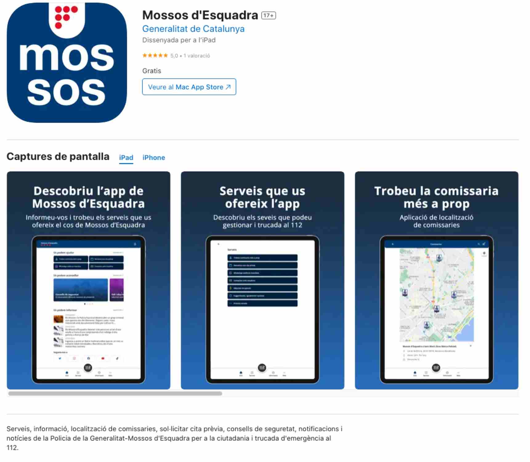 APP Mossos Apple APP Mossos Apple