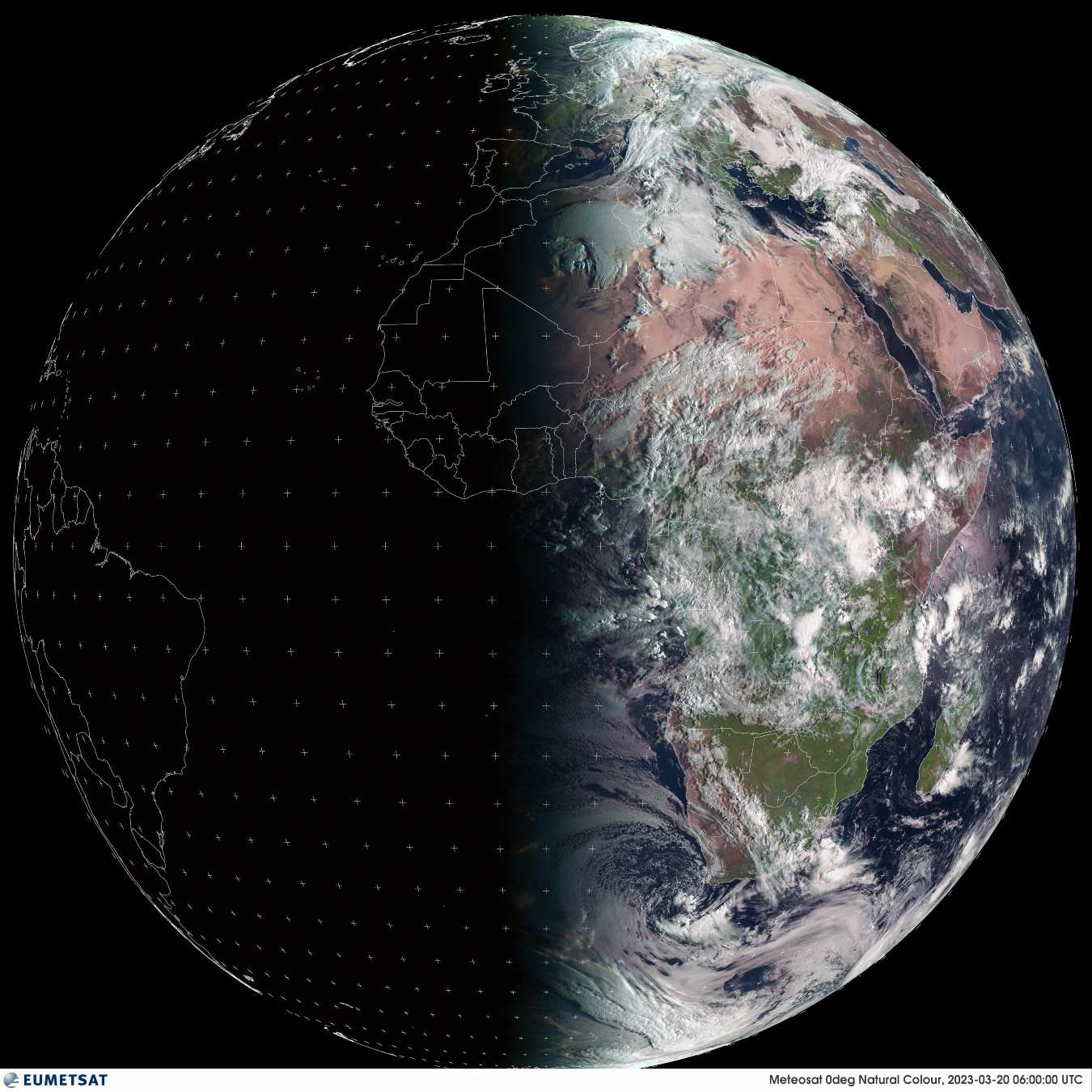 Imatge des de l'espai durant el primer dia de primavera / Imatge: EUMETSAT