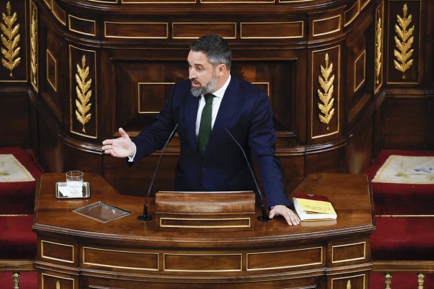 Abascal faristol VOX moció censura congres diputats parlant frontal / Foto: Efe Abascal faristol VOX moció censura congres diputats parlant frontal / Foto: Efe