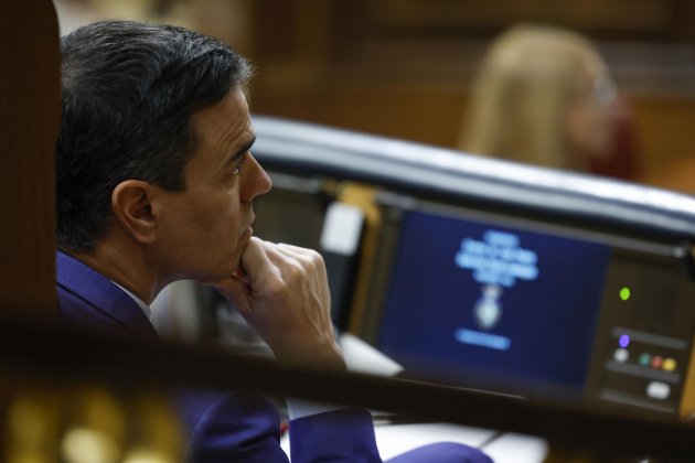 Pedro Sánches sellent congres govern espanyol moció censura assegut / Foto: Efe Pedro Sánches sellent congres govern espanyol moció censura assegut / Foto: Efe