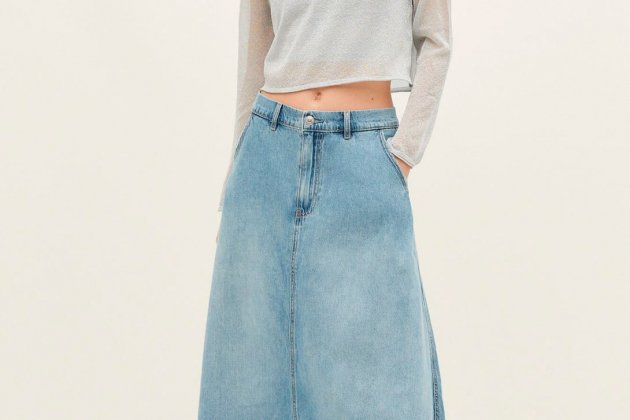 Falda afluixa denim fluida1 Falda afluixa denim fluida1