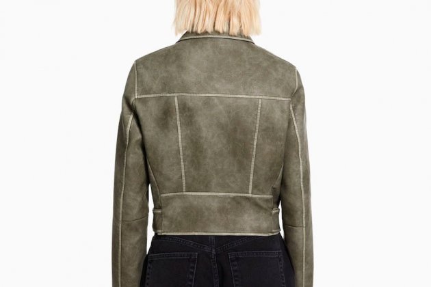 Cazadora biker efecto piel desgastada1 Cazadora biker efecto piel desgastada1