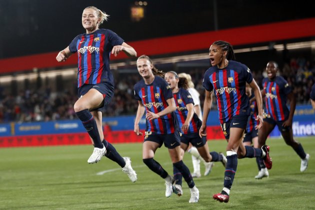 gol y celebración Rolfö Barça Madrid femenino / Foto: EFE - Alberto Estevez