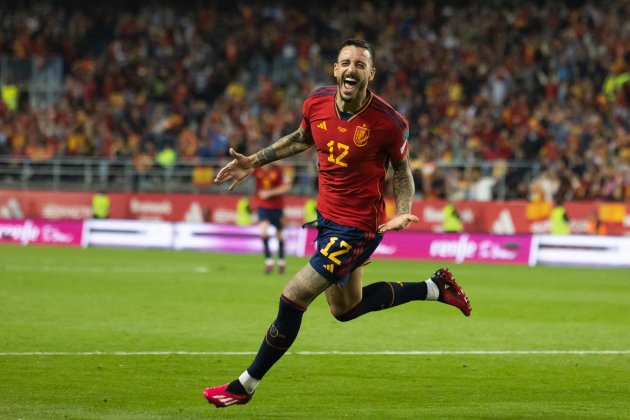 Joselu Mato celebrant un gol seleccion / Foto: EFE