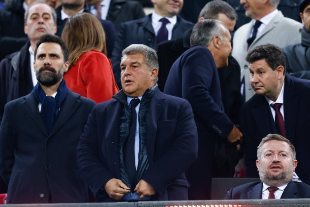 Joan Laporta durant un partit del Barça en el Camp Nou Manchester / Foto: Europa Press