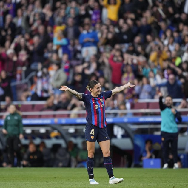 Mapi Leon celebrando gol Barca Roma / Foto: EFE