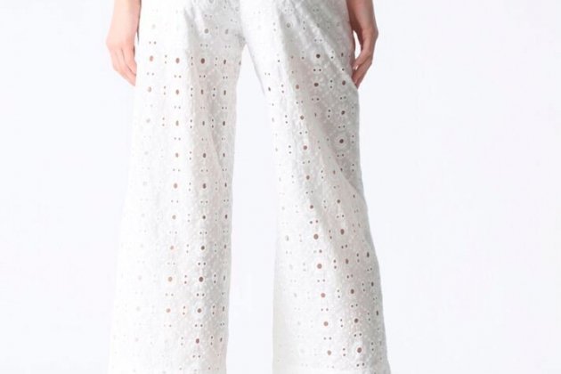 Pantalón bordado suizo