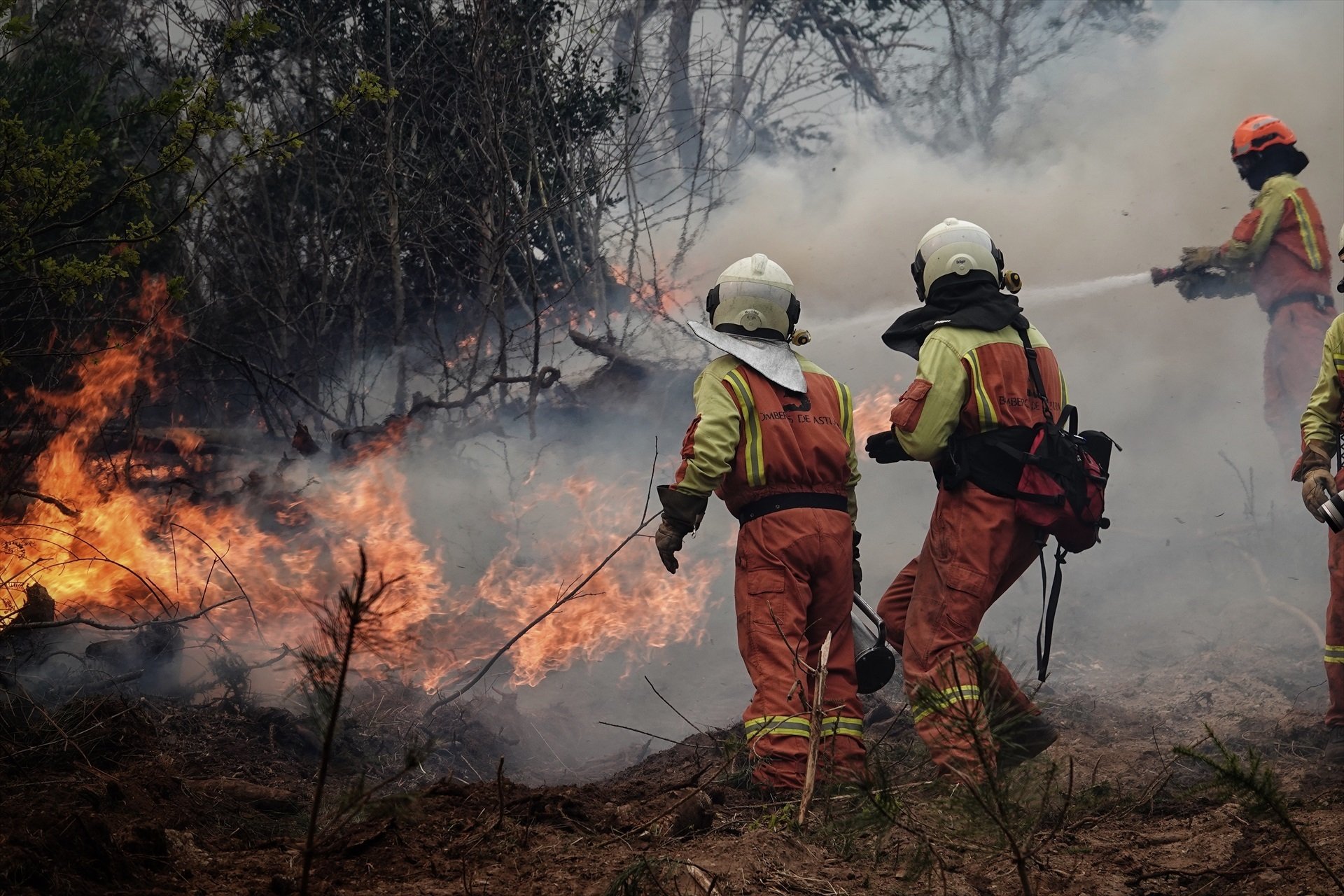 Centenares de incendios intencionados en Asturias: casi 400 evacuados y el fuego se acerca a Oviedo