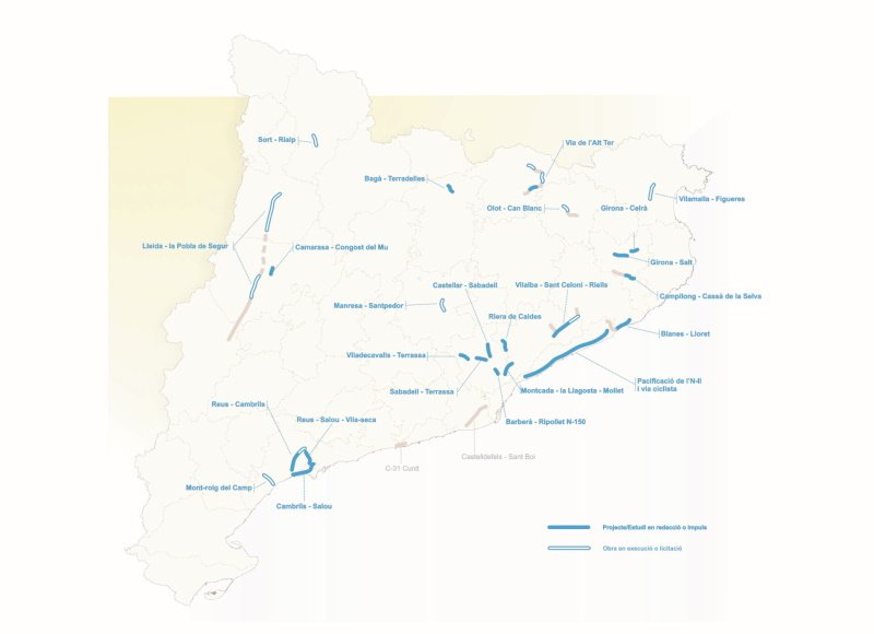 Mapa ampliacio xarxa ciclable / Generalitat de Catalunya