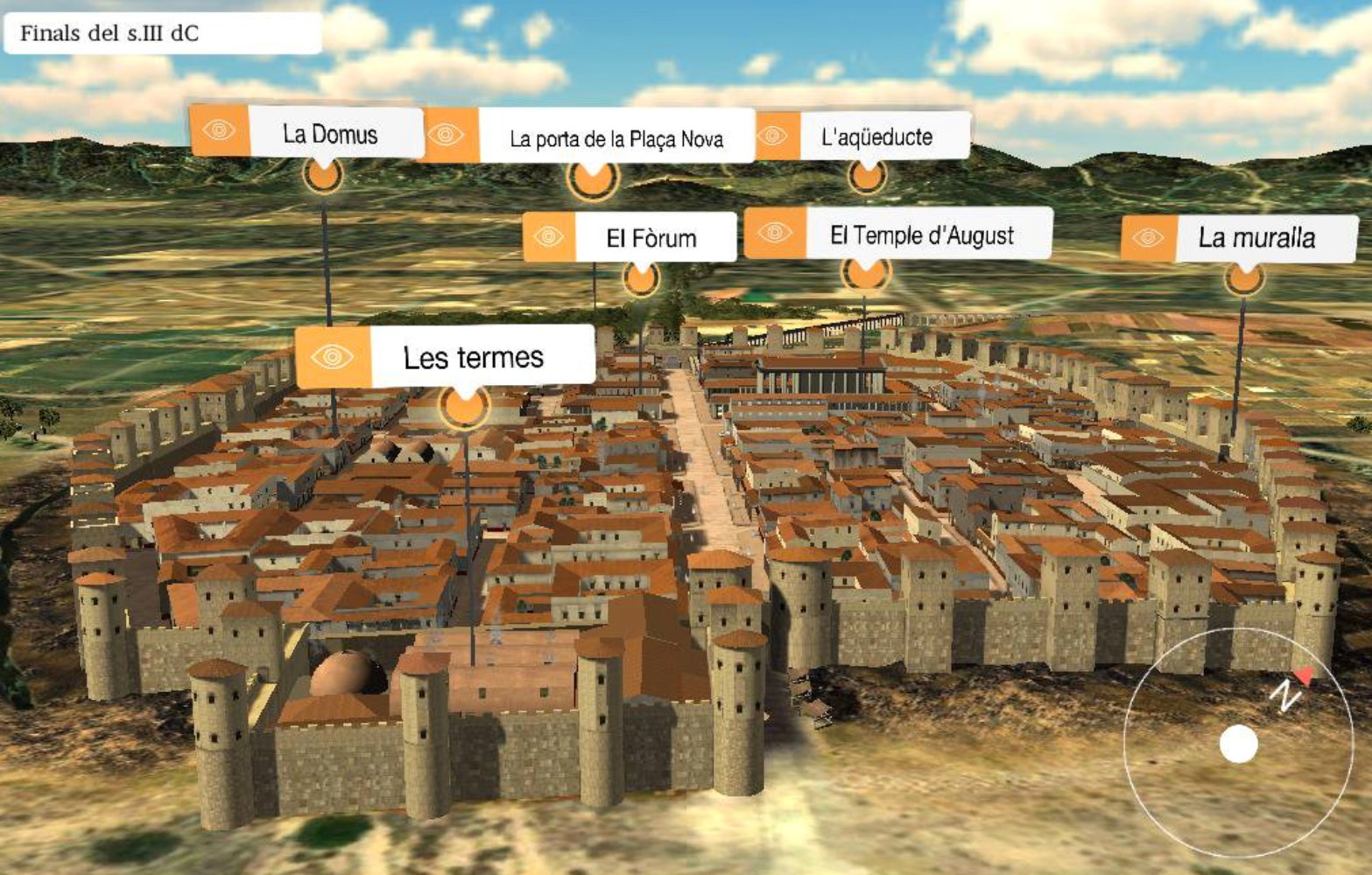 Reconstrucción idealizada de Barcelona y de sus estructuras defensivas durante la Alta Edad Media. Fuente Ayuntamiento de Barcelona Reconstrucción idealizada de Barcelona y de sus estructuras defensivas durante la Alta Edad Media. Fuente Ayuntamiento de Barcelona