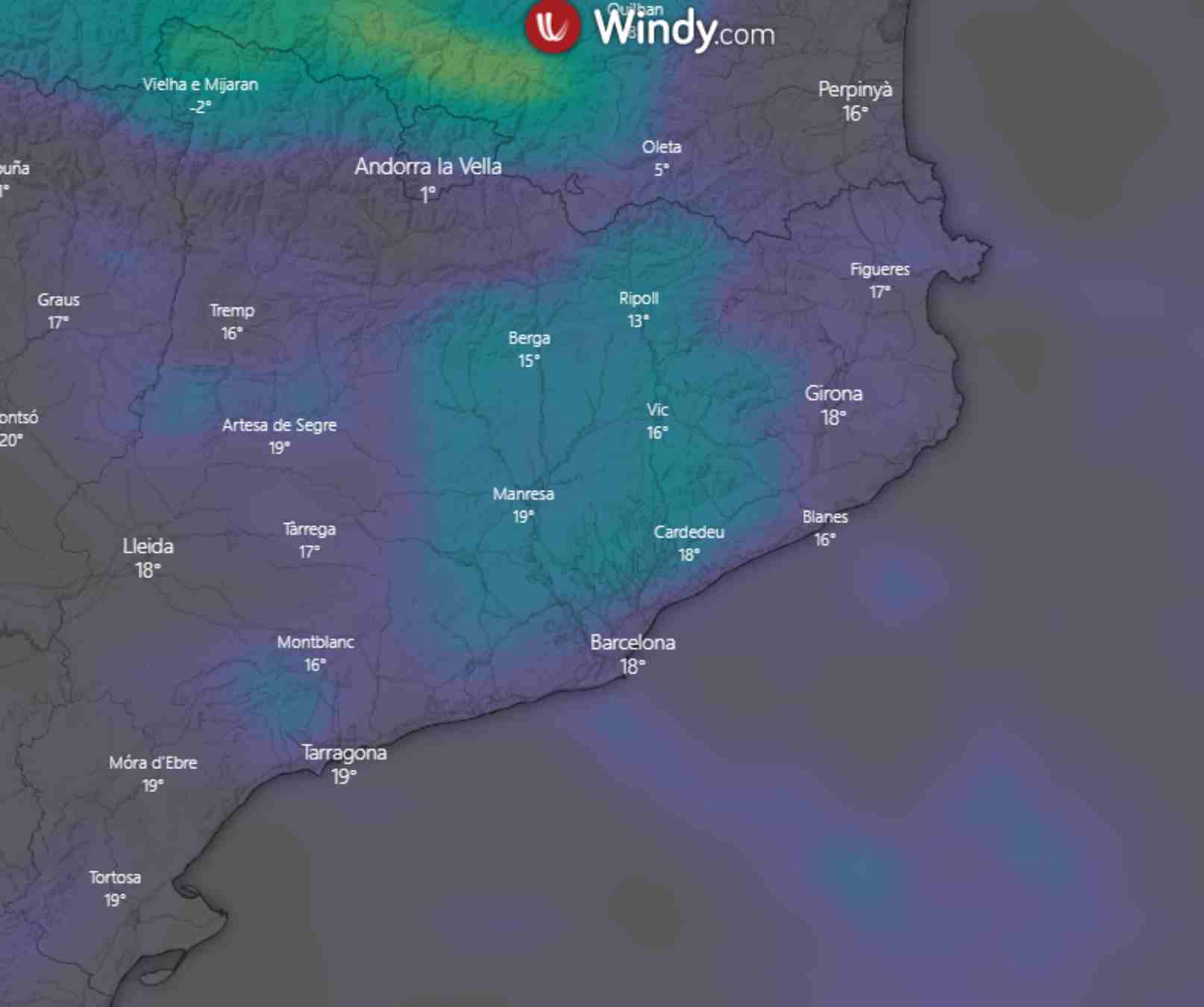 Les probabilitats que el dia més plujós sigui Dijous Sant augmenten / Windy