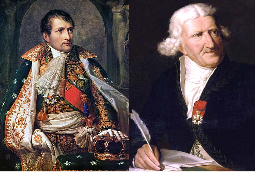 L'emperador Napoleó i el ministre Parmentier. Font Museu d'Art de Viena i National Portrait Gallery de Londres