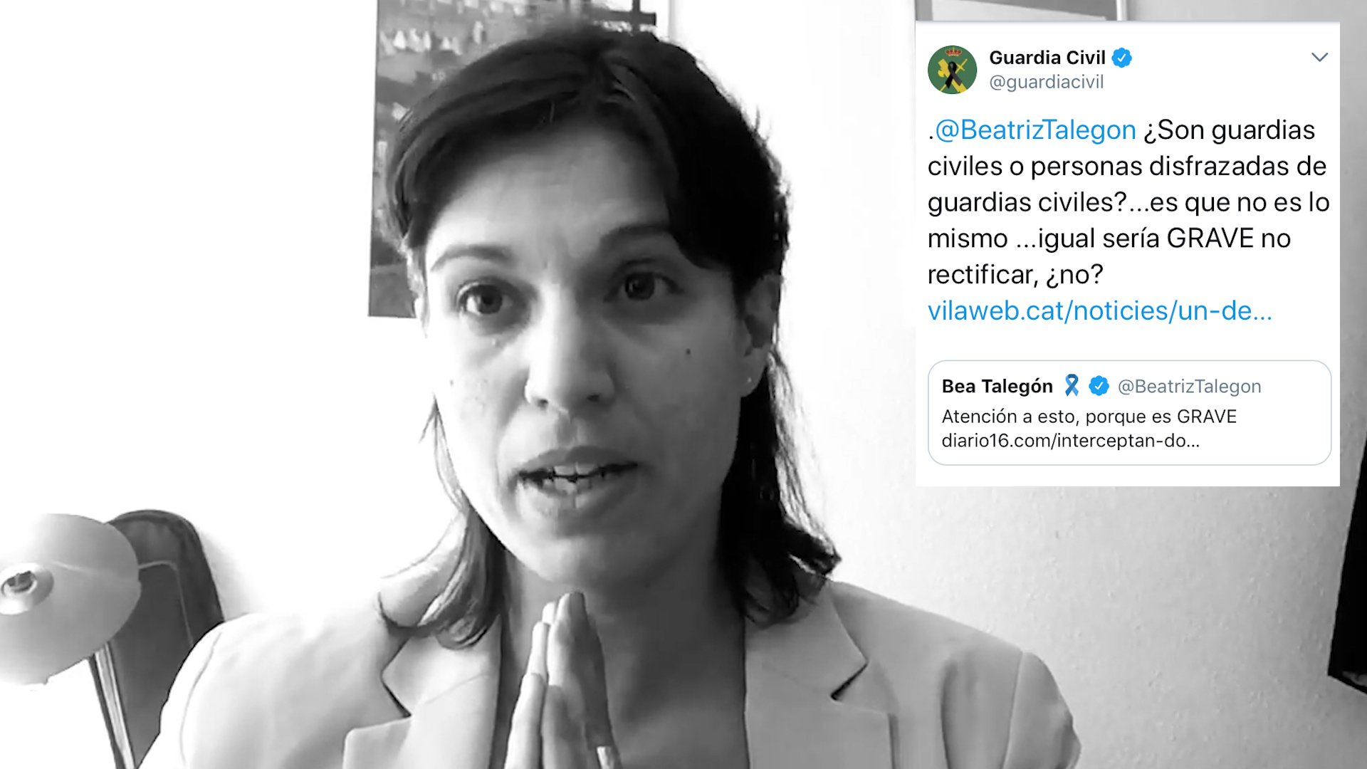 VÍDEO | Bea Talegón demana disculpes a la Guàrdia Civil