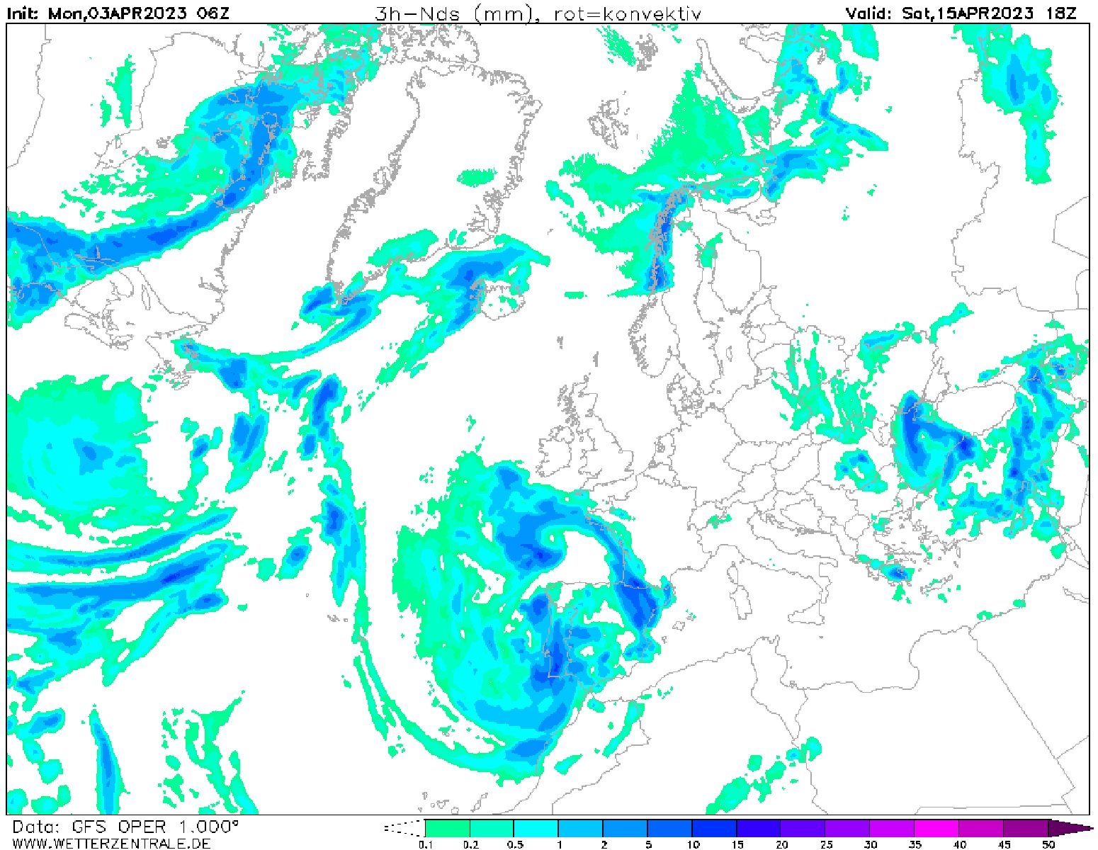 Lloverá a mediados de abril 2023 en Catalunya GFS Wetterzentrale