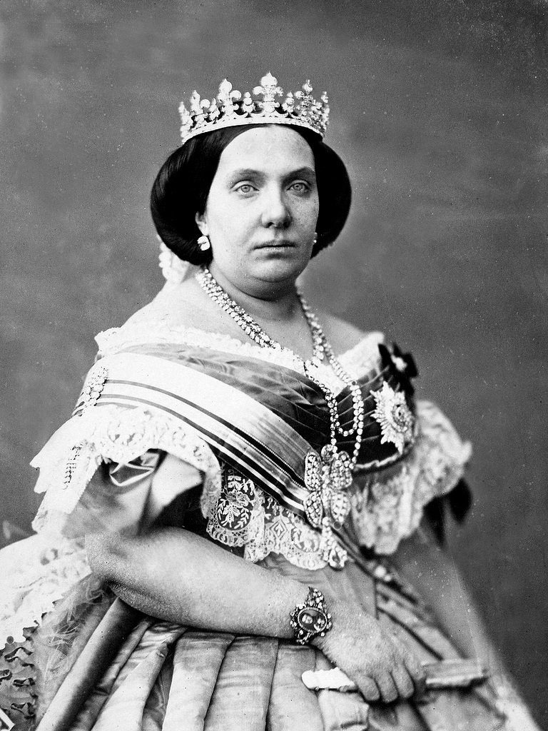 Retrato fotográfico de la reina de Isabel II de España miedo J Laurent