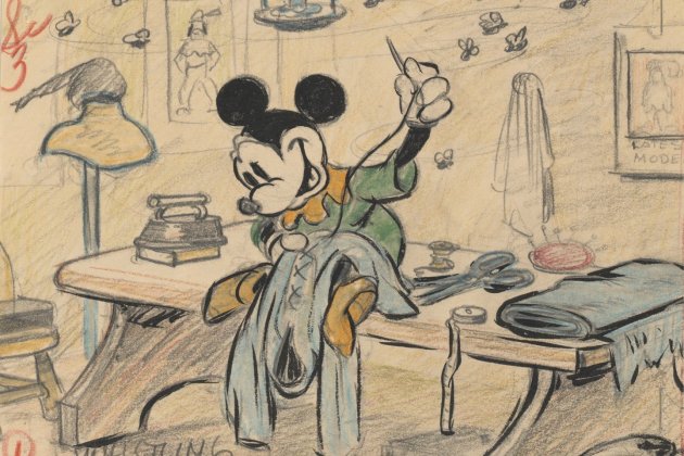 i el sastre valent i 1938 artista de l estudi disney esbos llapis de color i mina de grafit sobre paper c disney ente